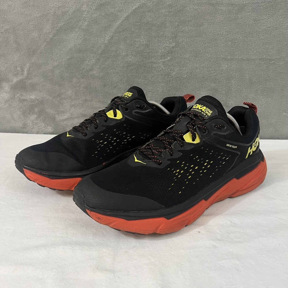 Hoka One One Challenger ATR 6 GTX Shoes Mens Size 12 Black Orange Trail Running